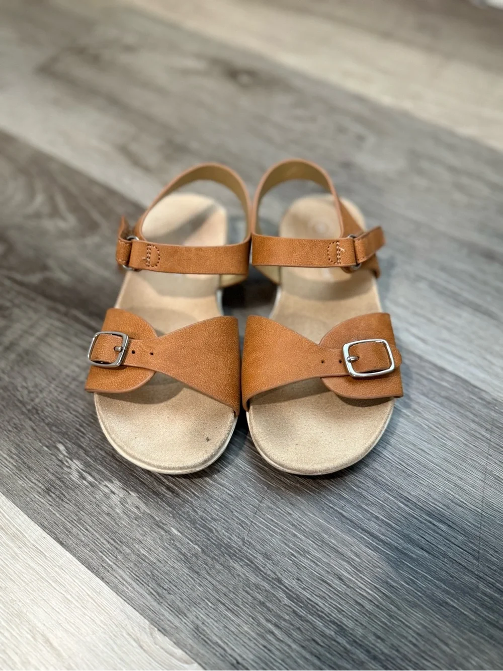 Cat & Jack Kids Tan Buckle Sandals - Comfortable Summer Shoes